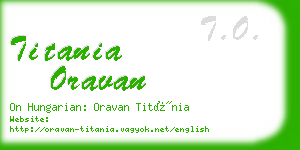 titania oravan business card